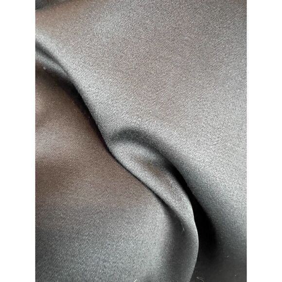 ESCADA black wool elastane satin trim pencil straight classic skirt size 42 (12) - Picture 2 of 8